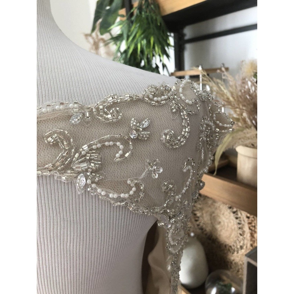 Essence of Australia size 10 French Tulle Satin Diamante mermaid Wedding Dress - Picture 12 of 12